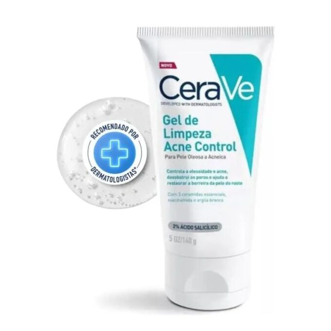 Gel de Limpeza Facial Antiacne Pele Oleosa, Acne Control CeraVe